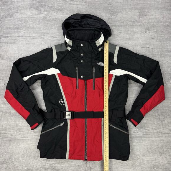 VTG North Face Steep Tech Jacket Womens Large Red Black White Belted Ski 90s EUC - Picture 4 of 16